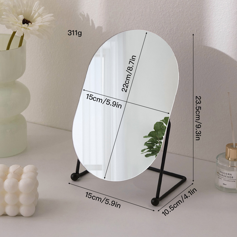 Sminktükör asztali hálószoba 360 fokban forgó ovális tükör kollégiumi öltözőtükör értékes iroda