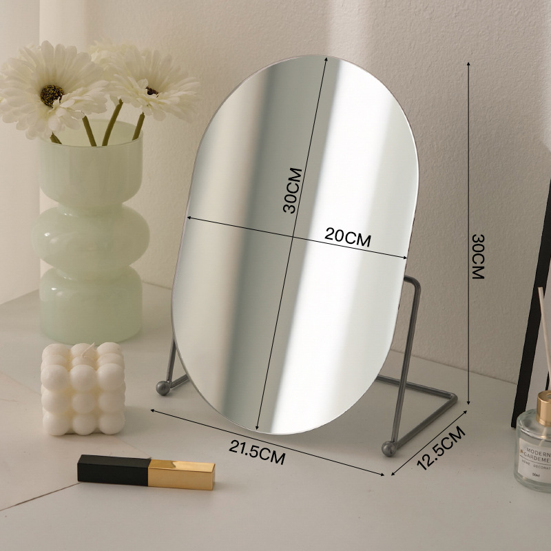 Sminktükör asztali hálószoba 360 fokban forgó ovális tükör kollégiumi öltözőtükör értékes iroda