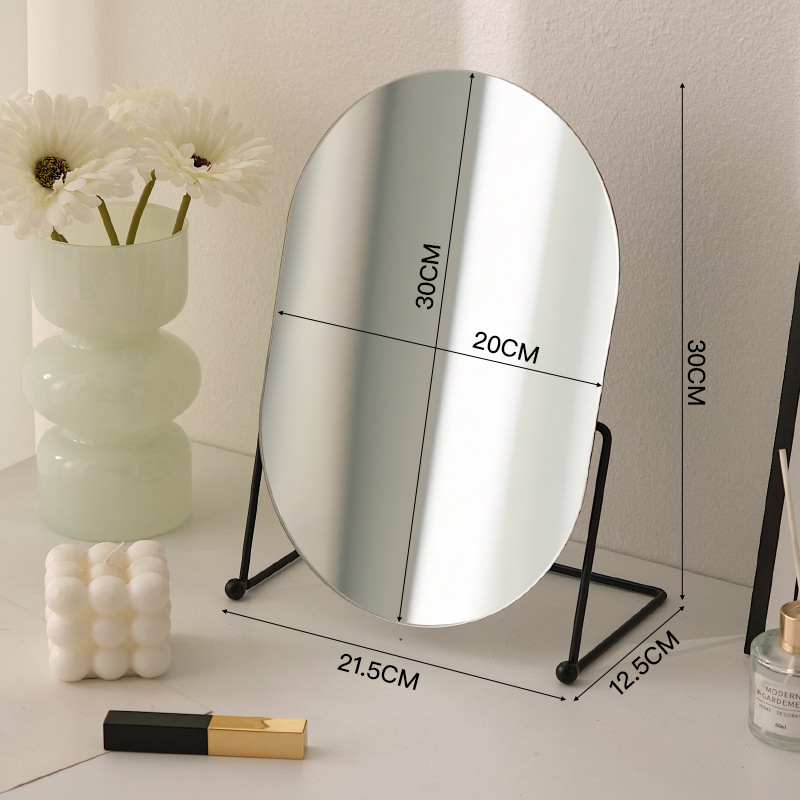 Sminktükör asztali hálószoba 360 fokban forgó ovális tükör kollégiumi öltözőtükör értékes iroda
