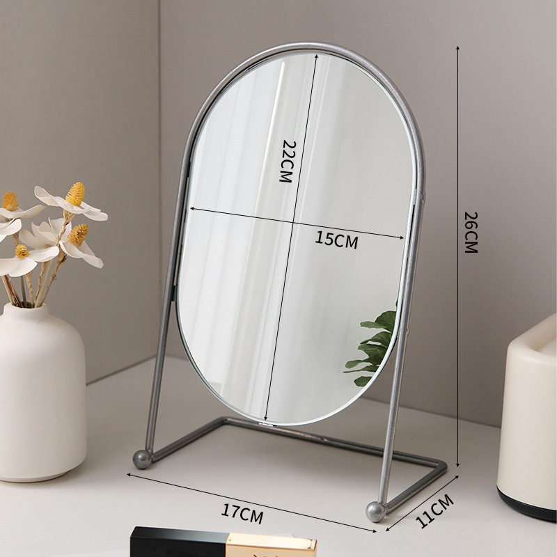 Sminktükör asztali hálószoba 360 fokban forgó ovális tükör kollégiumi öltözőtükör értékes iroda