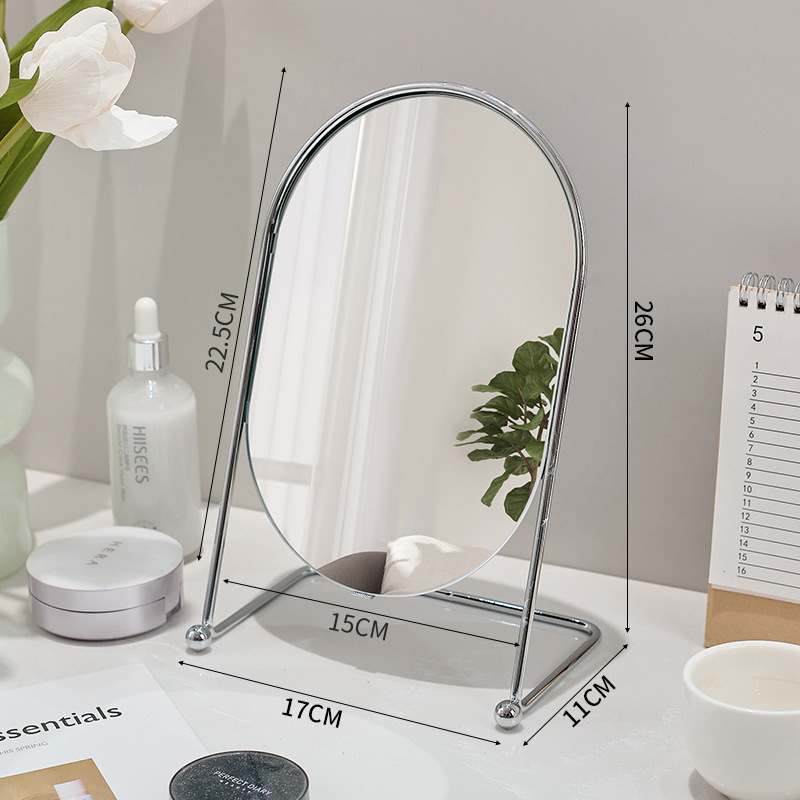 Sminktükör asztali hálószoba 360 fokban forgó ovális tükör kollégiumi öltözőtükör értékes iroda