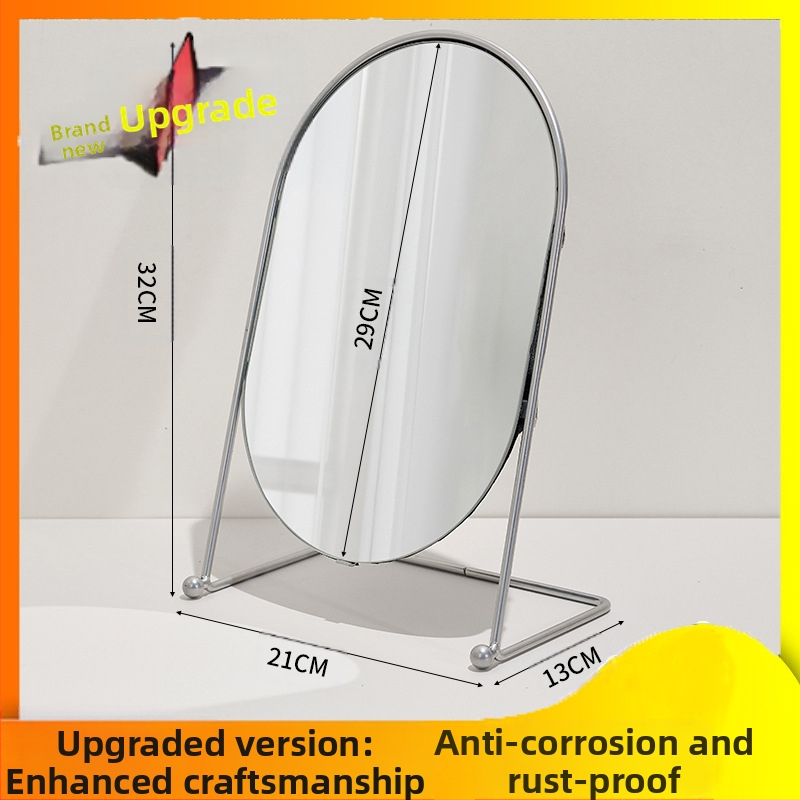 Sminktükör asztali hálószoba 360 fokban forgó ovális tükör kollégiumi öltözőtükör értékes iroda