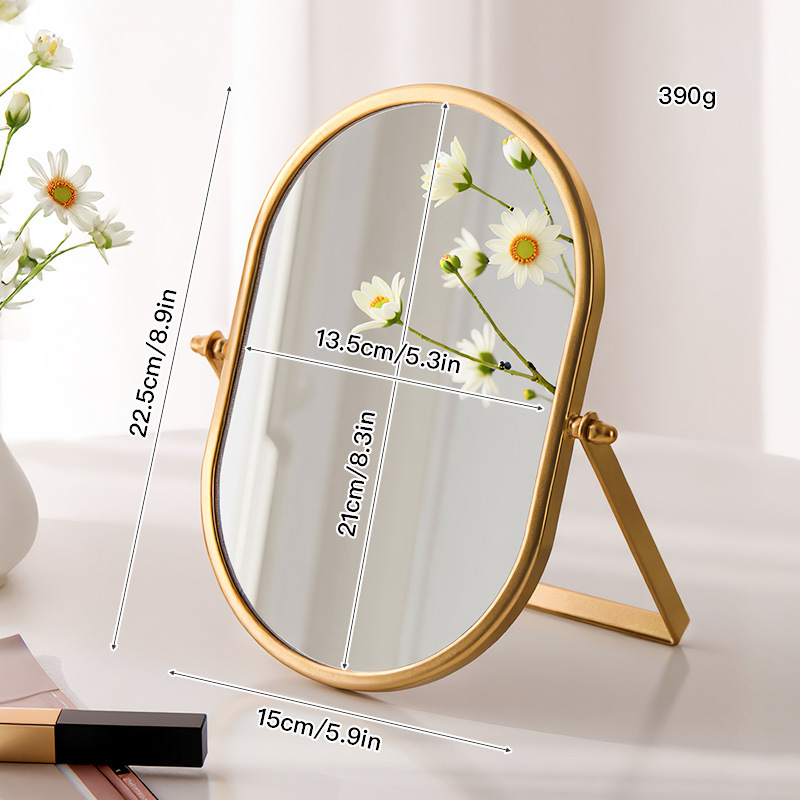Sminktükör asztali hálószoba 360 fokban forgó ovális tükör kollégiumi öltözőtükör értékes iroda