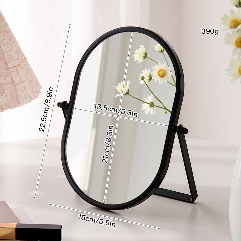 Sminktükör asztali hálószoba 360 fokban forgó ovális tükör kollégiumi öltözőtükör értékes iroda