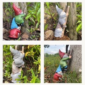 Tarpvalstybiniai nauji animaciniai laiptų laipiojimo nykštukai, baltos barzdos nykštukai, dervos amatų papuošalai, parduodami didmeninėje prekyboje