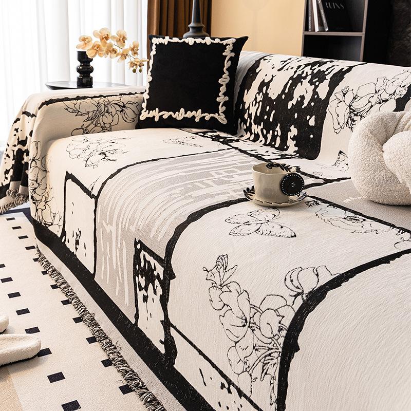 2025 нов плат за покривало за диван, универсален ретро античен диван, четири сезона, цялостно покривало за диван, одеяло за диван