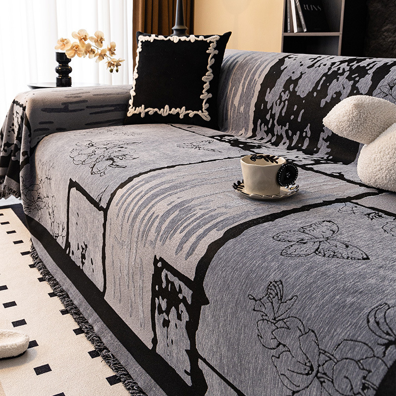 2025 нов плат за покривало за диван, универсален ретро античен диван, четири сезона, цялостно покривало за диван, одеяло за диван