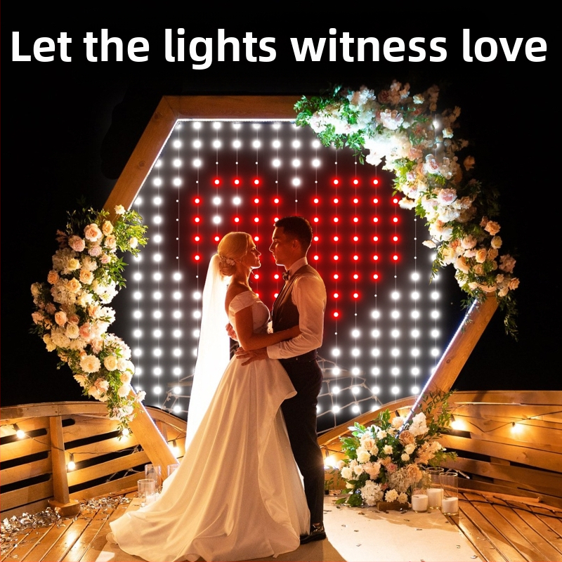 Magiškos spalvos odinė linijinė lempa užuolaidų lempa APP taškinis valdymas „Bluetooth“ rutulinis rutulinis šviestuvas RGB laimingo arklio girlianda kalėdinė šviesa