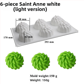 Shenhong White 6 Čak i Santa Anna cvijet torta silikonski kalup preljev površina pjeskarenje mousse DIY francuski desert pečenje