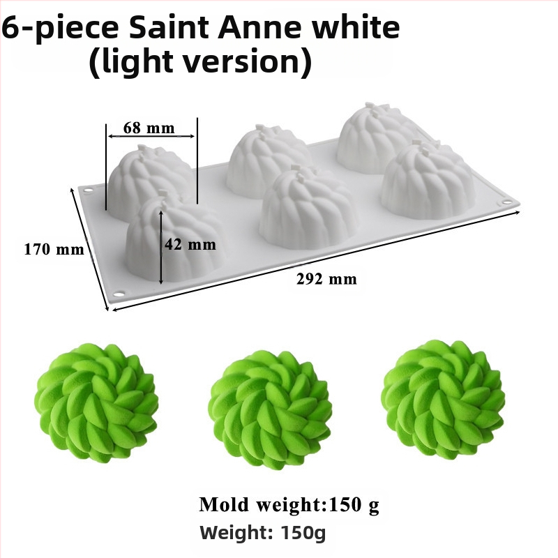 Shenhong White 6 Even Santa Anna Flower Cake Silikónová forma na tortu Dresing Povrchová tryskacia pena DIY francúzsky dezert pečenie