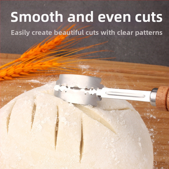 Nerūdijančio plieno duonos taisymo peiliai Kepimo įrankiai Medinė rankena Tešlos pjaustymo peilis Bagetės pjovimo peilis Duonos pjaustymo peilis