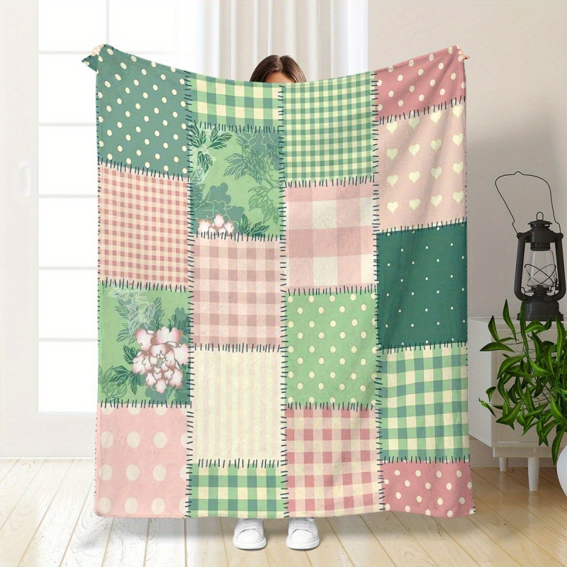 Piiriülene retro pastoraalsete õmblustega seeria tekk, nelja aastaaja universaalne tekk, kodune flanelltekk, pühadekingitustekk