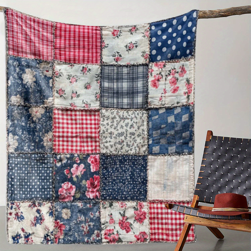 Piiriülene retro pastoraalsete õmblustega seeria tekk, nelja aastaaja universaalne tekk, kodune flanelltekk, pühadekingitustekk