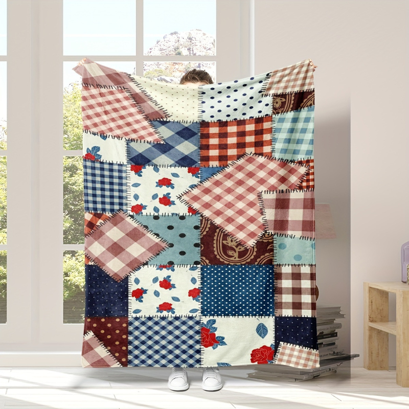 Piiriülene retro pastoraalsete õmblustega seeria tekk, nelja aastaaja universaalne tekk, kodune flanelltekk, pühadekingitustekk