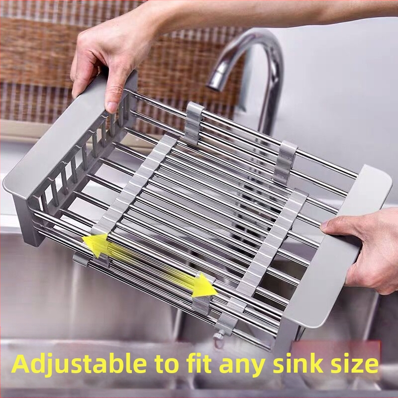 Поставка за съдове за потапяне, домакинска кухненска мивка, рафт за съхранение, мивка от неръждаема стомана, купа за съдове и клечки за хранене, кошница за оттичане на мивка, леген за зеленчуци
