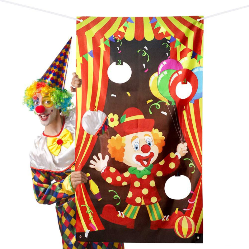 Karnavalo, Helovino, mėtymo žaidimo vėliava, smėlio maišo žaidimas, vėliava, cirko klouno vėliava, „Amazon“