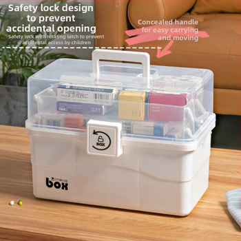 Medicinska kutija za pohranu, kutija za prvu pomoć, kutija za lijekove, kućanstvo velikog kapaciteta, višeslojna prijenosna kutija za pohranu lijekova za hitne slučajeve, kućanska kutija za lijekove