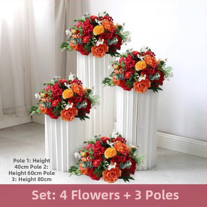 Automobilio pristatymo ceremonijos lango vestuvių dekoravimo stilius Dirbtinių gėlių dekoravimas Netikros gėlės 4s Parduotuvės pasveikinimas Kt prekės ženklo romėnų kolonų dekoravimas