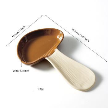Kūrybingas grybų šaukšto laikiklis modernus restorano stalo reikmenų indas, atsparus aukštai temperatūrai, asmeninis logotipas, namų virtuvės šaukšto indas