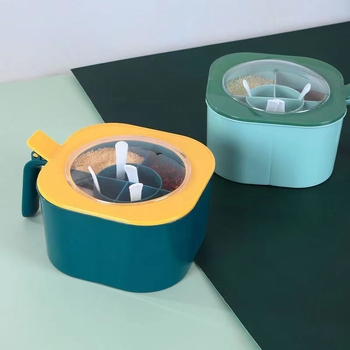 Internet Celebrant többfunkciós fűszerdoboz konyhai háztartási kombinált készlet egyemeletes, többrácsos, lezárt, nedvességálló fűszeres üveg kanállal