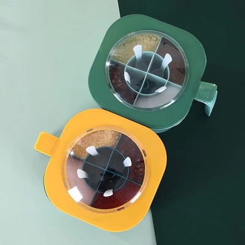 Internet Celebrant többfunkciós fűszerdoboz konyhai háztartási kombinált készlet egyemeletes, többrácsos, lezárt, nedvességálló fűszeres üveg kanállal