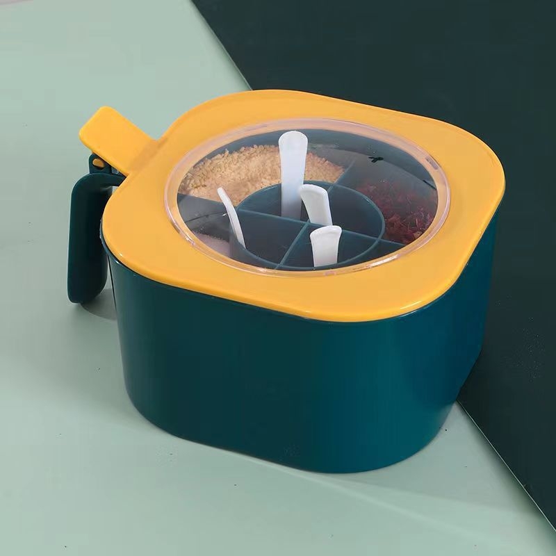 Internet Celebrant többfunkciós fűszerdoboz konyhai háztartási kombinált készlet egyemeletes, többrácsos, lezárt, nedvességálló fűszeres üveg kanállal