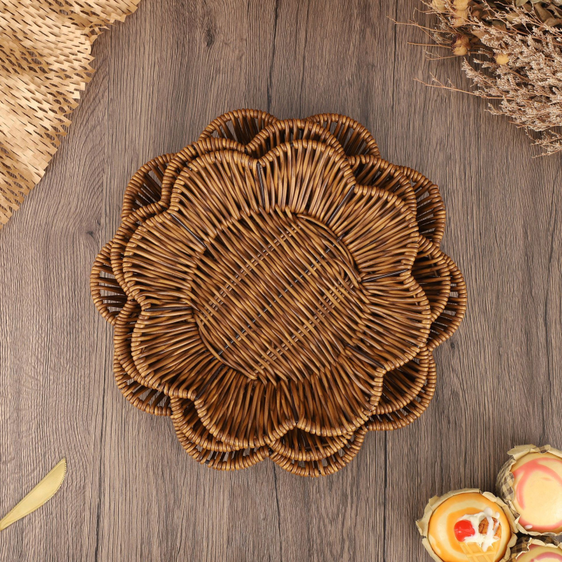 Svetainės namų imitacijos rotango rankomis austi laikymo krepšeliai saldainiams, užkandžiams, užkandžių padėklai vaisių krepšeliams, didmeninė prekyba