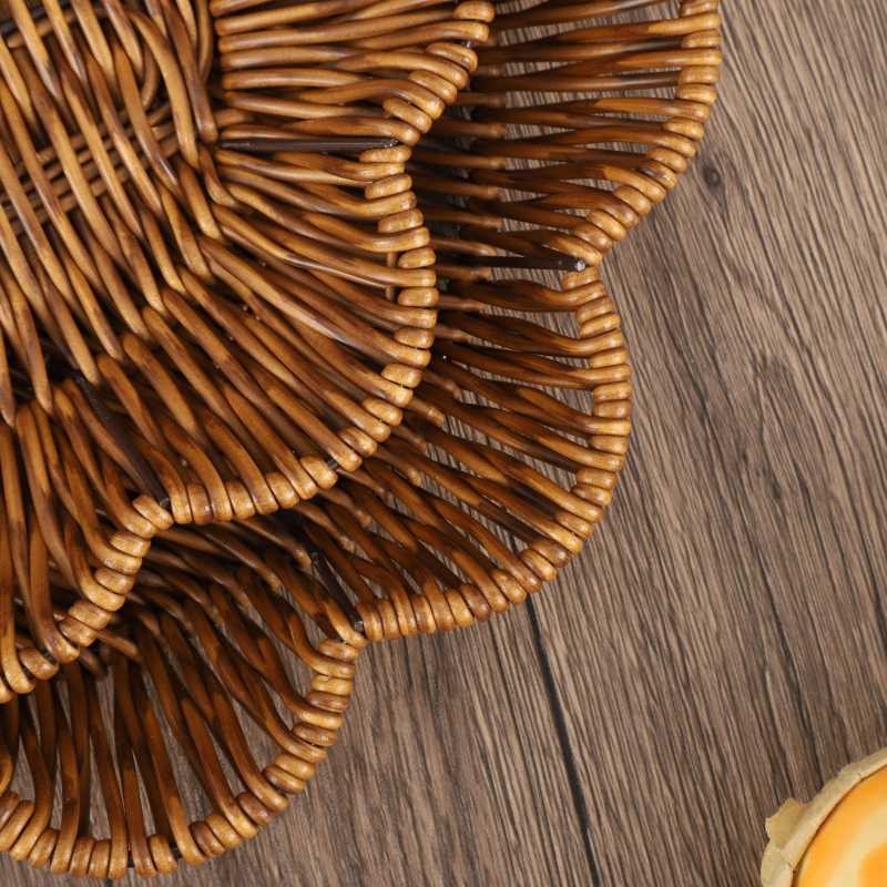 Svetainės namų imitacijos rotango rankomis austi laikymo krepšeliai saldainiams, užkandžiams, užkandžių padėklai vaisių krepšeliams, didmeninė prekyba