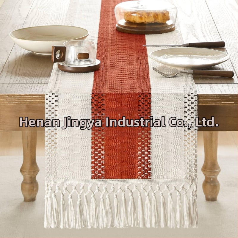 Amazon флаг за маса, памучни и ленени райета, шиене на двуцветен тъкан пискюл, нищо пасторално, производители на покривки за маса, доставка