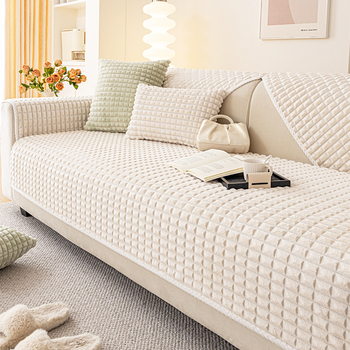 Jednobojni plišani jastuk za sofu 2024. Novi jesenski i zimski zadebljani protuklizni jastuk za sofu protiv ogrebotina od mačaka, navlaka za sofu