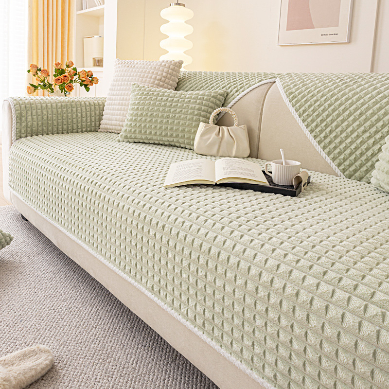 Jednobojni plišani jastuk za sofu 2024. Novi jesenski i zimski zadebljani protuklizni jastuk za sofu protiv ogrebotina od mačaka, navlaka za sofu