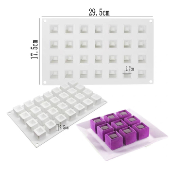 28 soonega ruudukujuline koogimousse vorm, suure soonega silikoonist šokolaadivorm, isetegemise prantsuse küpsetamise tööriist
