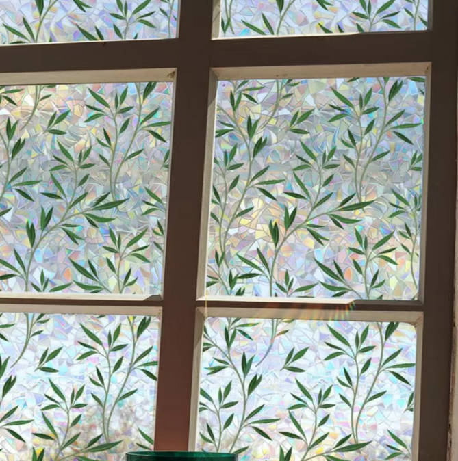 Piiriülene kuummüük 3D värviline laserklaasist kile tualettruumi vannitoale läbipaistev läbipaistmatu piilumisvastane klaasist kleebis