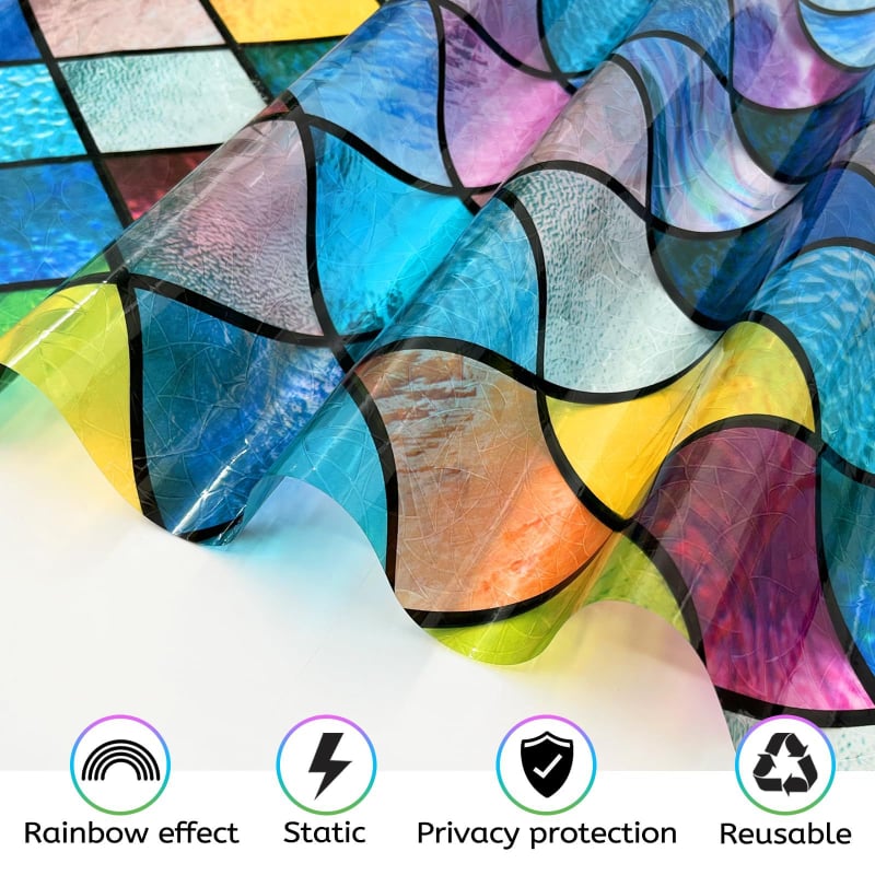 Piiriülene kuummüük 3D värviline laserklaasist kile tualettruumi vannitoale läbipaistev läbipaistmatu piilumisvastane klaasist kleebis