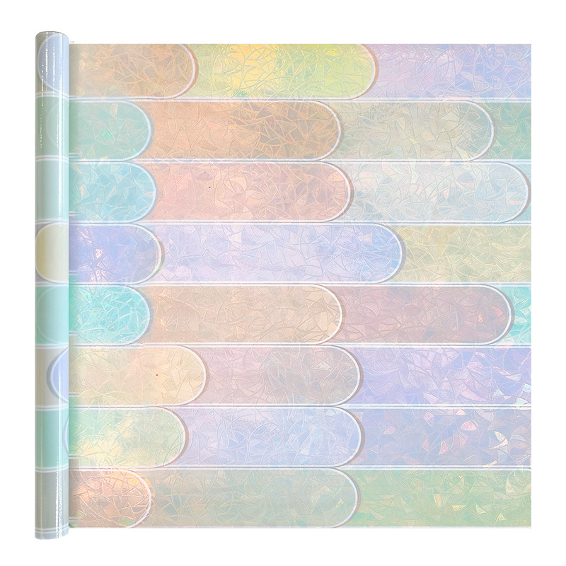 Piiriülene kuummüük 3D värviline laserklaasist kile tualettruumi vannitoale läbipaistev läbipaistmatu piilumisvastane klaasist kleebis