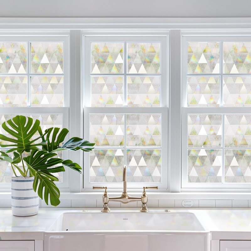 Piiriülene kuummüük 3D värviline laserklaasist kile tualettruumi vannitoale läbipaistev läbipaistmatu piilumisvastane klaasist kleebis