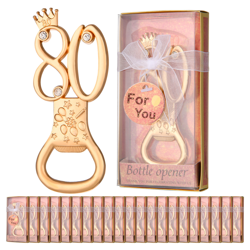80 éves sörnyitó születésnapi ajándék parti parti ajándék ajándék rozéarany arany téma 80-as számú sörnyitó