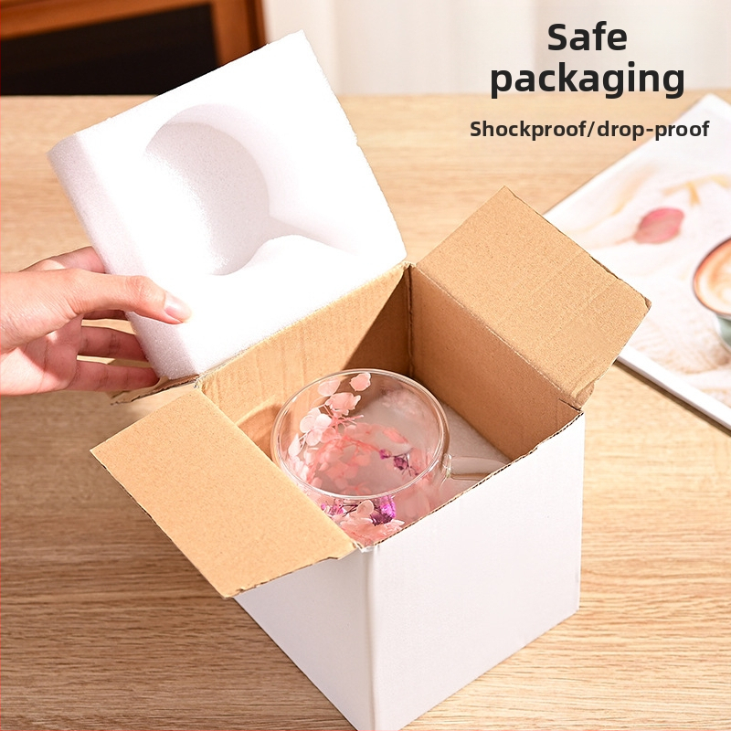 Нова трансгранична креативна двуслойна чаша за сушени цветя, офис, висококачествена креативна малка мъжка чаша за кафе с талия, домашна чаша за мляко