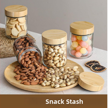 Piiriülene Amazoni bambusest kaanega säilituspurk kohviubade klaasist suletud purk köögitoidu pähklite suupistete säilituspurk