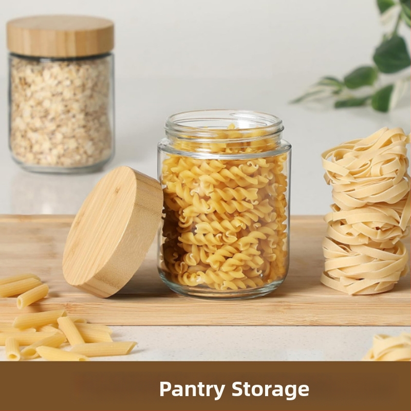 Трансграничен буркан за съхранение на кафе на зърна от бамбук Amazon, запечатан буркан от стъкло, кухненски буркан за храна, ядки и закуски