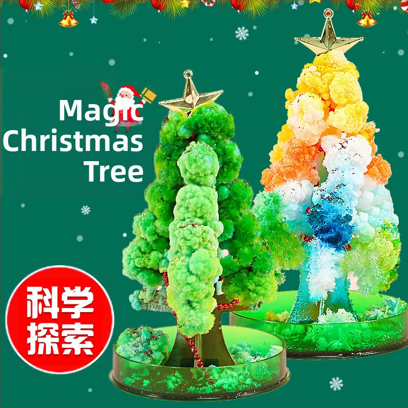 Трансграничен източник на хартиено дърво, цъфтящи деца, „Направи си сам“, магически растеж, кристални играчки за дърво, цветни коледни елхи, производители на едро