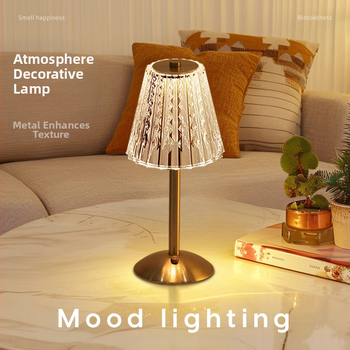 Επιτραπέζιο φωτιστικό υψηλής ποιότητας, φωτιστικό κομοδίνου υπνοδωματίου, πολυτελές φωτιστικό κομοδίνου κύριας κρεβατοκάμαρας, επαναφορτιζόμενο νυχτερινό φως, κρυστάλλινο ρετρό φωτιστικό ατμόσφαιρας