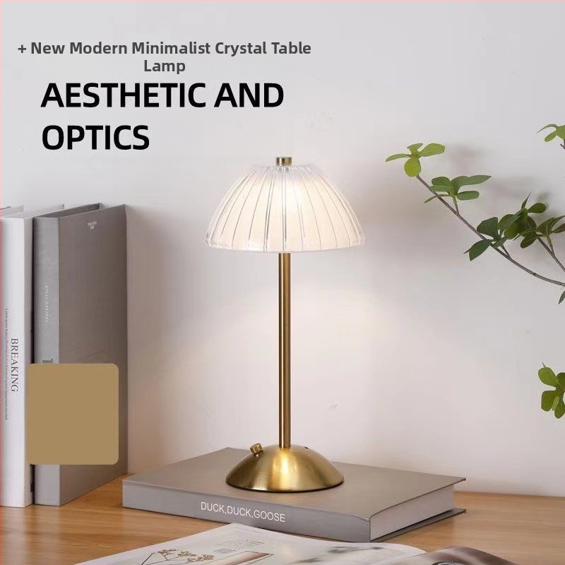 Vrhunska stolna lampa za spavaću sobu, noćna lampa, luksuzna noćna lampa za glavnu spavaću sobu, punjiva noćna lampa, kristalna retro atmosferska lampa