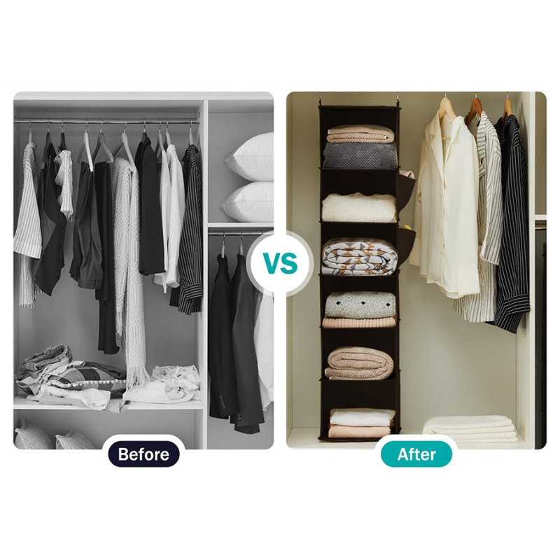 Sandėliavimo krepšys, pakabinamas drabužių spinta, drabužių šiukšlių apdaila, daugiasluoksnis, plaunamas, sulankstomas metalinis kabliukas, laikymo krepšys iš bambuko