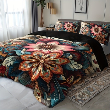 Mandala bohemiško gėlių patalynės komplektas, madingas spausdintas poliesterio antklodės užvalkalas, kryžminis, namų tekstilės rinkinys