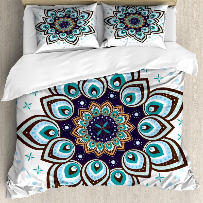 Mandala bohemiško gėlių patalynės komplektas, madingas spausdintas poliesterio antklodės užvalkalas, kryžminis, namų tekstilės rinkinys