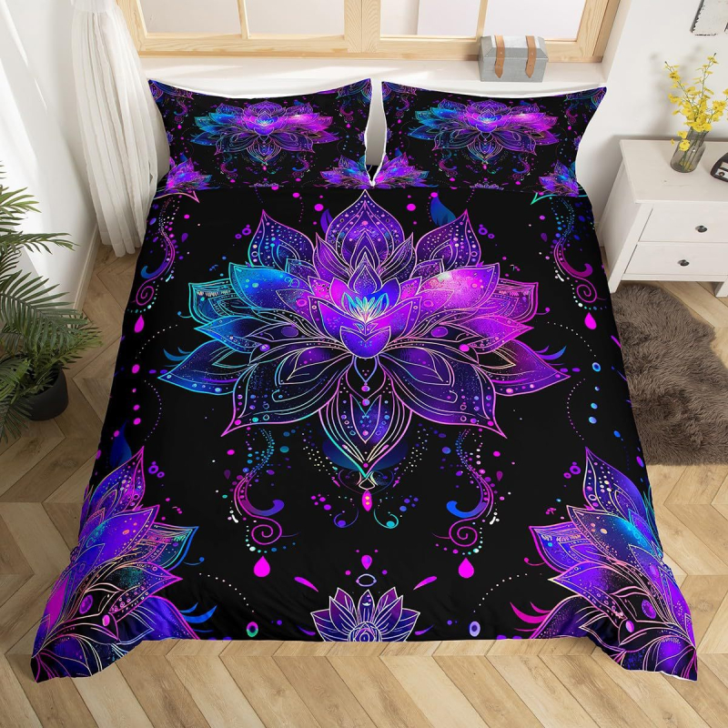 Mandala bohemiško gėlių patalynės komplektas, madingas spausdintas poliesterio antklodės užvalkalas, kryžminis, namų tekstilės rinkinys