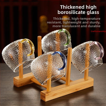 ✅ Ip9D σφυρήλατο γυάλινο μικρό φλιτζάνι τσαγιού για οικιακή χρήση, σετ τσαγιού για σαλόνι, φλιτζάνι τσαγιού φιλοξενίας με λαβή, παχύρρευστη και υψηλής αντοχής