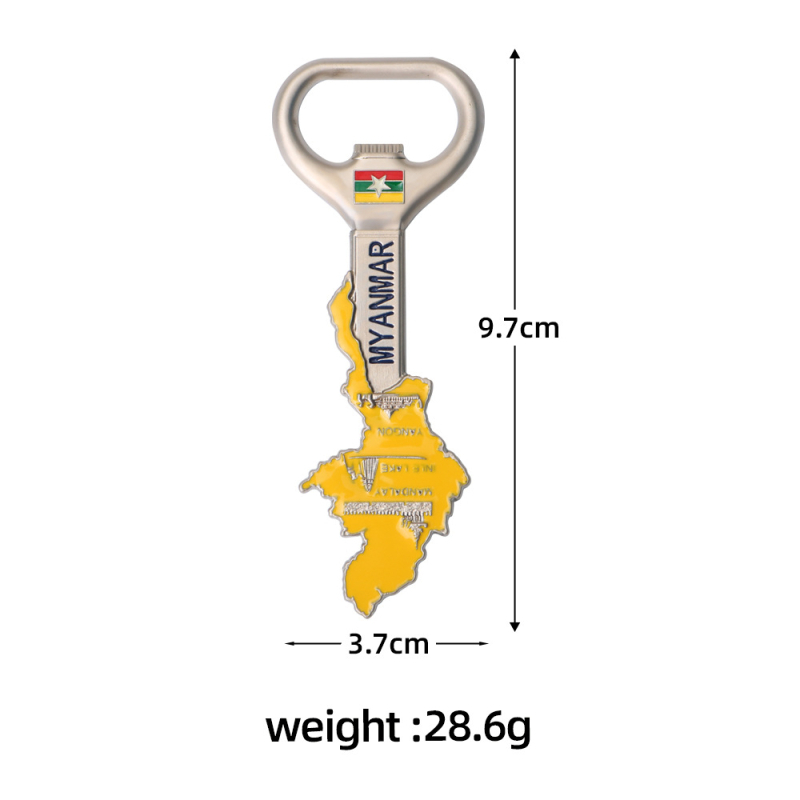 Raktáron határokon átnyúló Thaiföld Egyesült Államok Mianmar hűtőszekrény matrica sörnyitó cinkötvözet személyre szabott utazási emlékajándék sörnyitó
