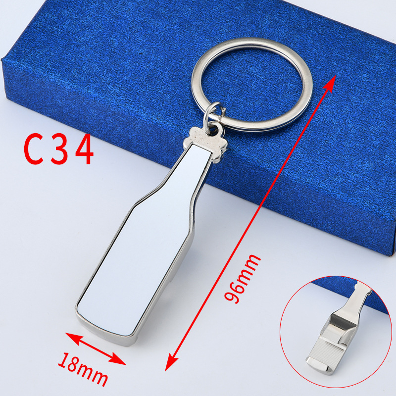 Metallist pudeliavaja võtmehoidja termoülekande võtmehoidja sublimatsiooniga võtmehoidja termoülekande tarbekaubad isetegemise toorik